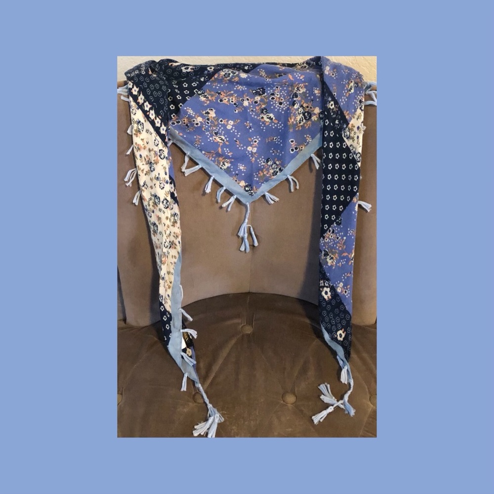 Blue Multi-Colored Scarf - Picture 3 of 3